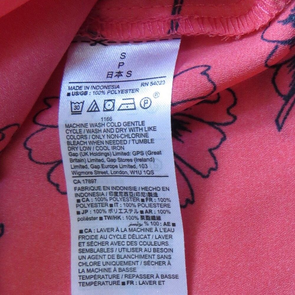 GAP Women's Pink Poppy V-neck Peplum Top  Small EUC - Picture 5 of 5